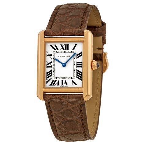 cartier leather tank watch.